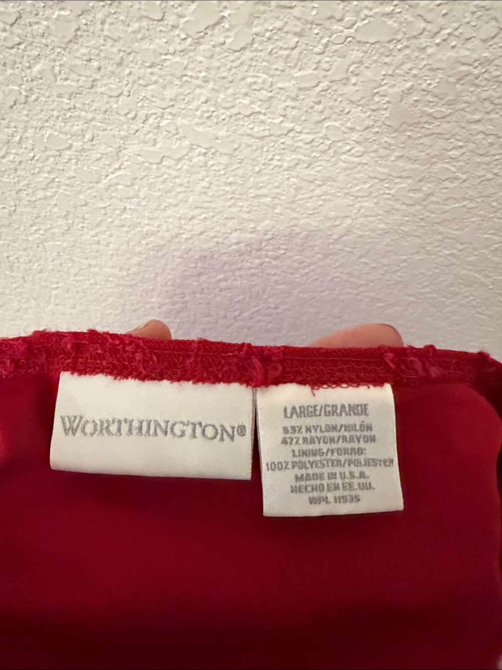 Worthington Deep Red textured Lined Blouse